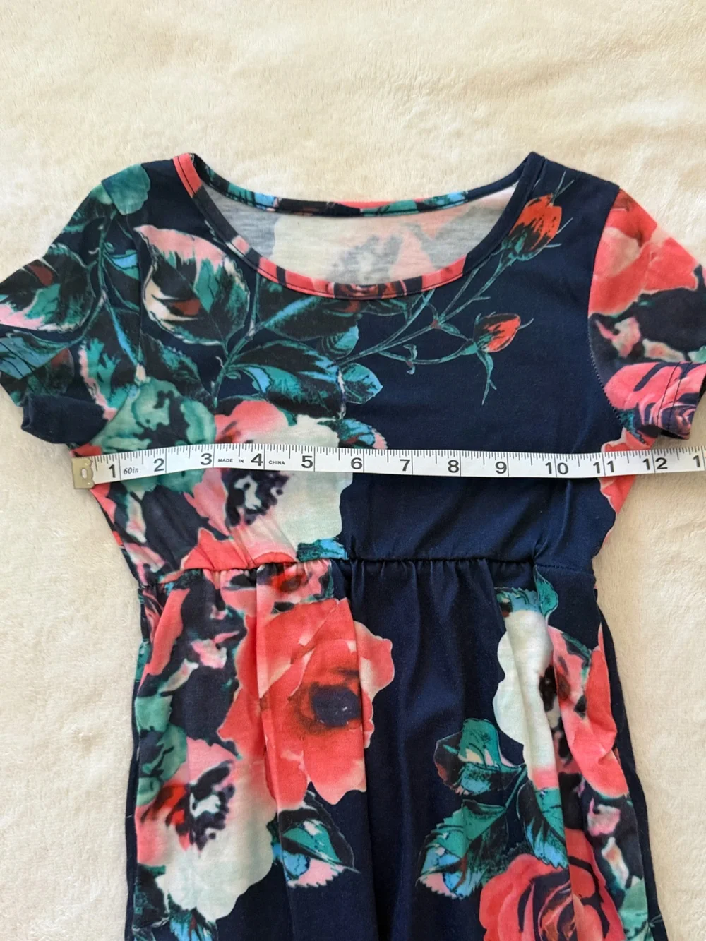 EUC Girls Floral Maxi Dress with matching sash belt & headband size M (5-6 yrs)